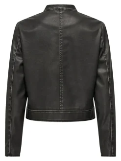 ONLMINDY FAUX LEATHER JACKET OTW black