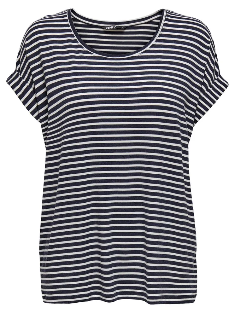 ONLMOSTER STRIPE S/S O-NECK TOP JRS NOOS night sky