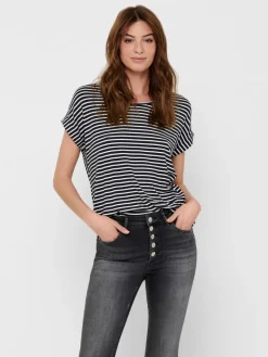 ONLMOSTER STRIPE S/S O-NECK TOP JRS NOOS night sky