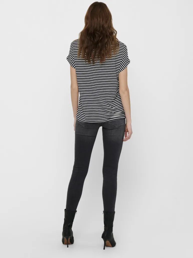 ONLMOSTER STRIPE S/S O-NECK TOP JRS NOOS night sky