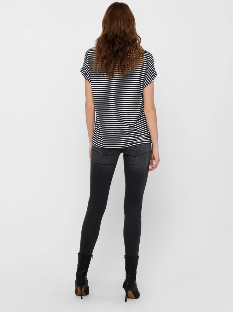 ONLMOSTER STRIPE S/S O-NECK TOP JRS NOOS night sky