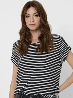 ONLMOSTER STRIPE S/S O-NECK TOP JRS NOOS night sky