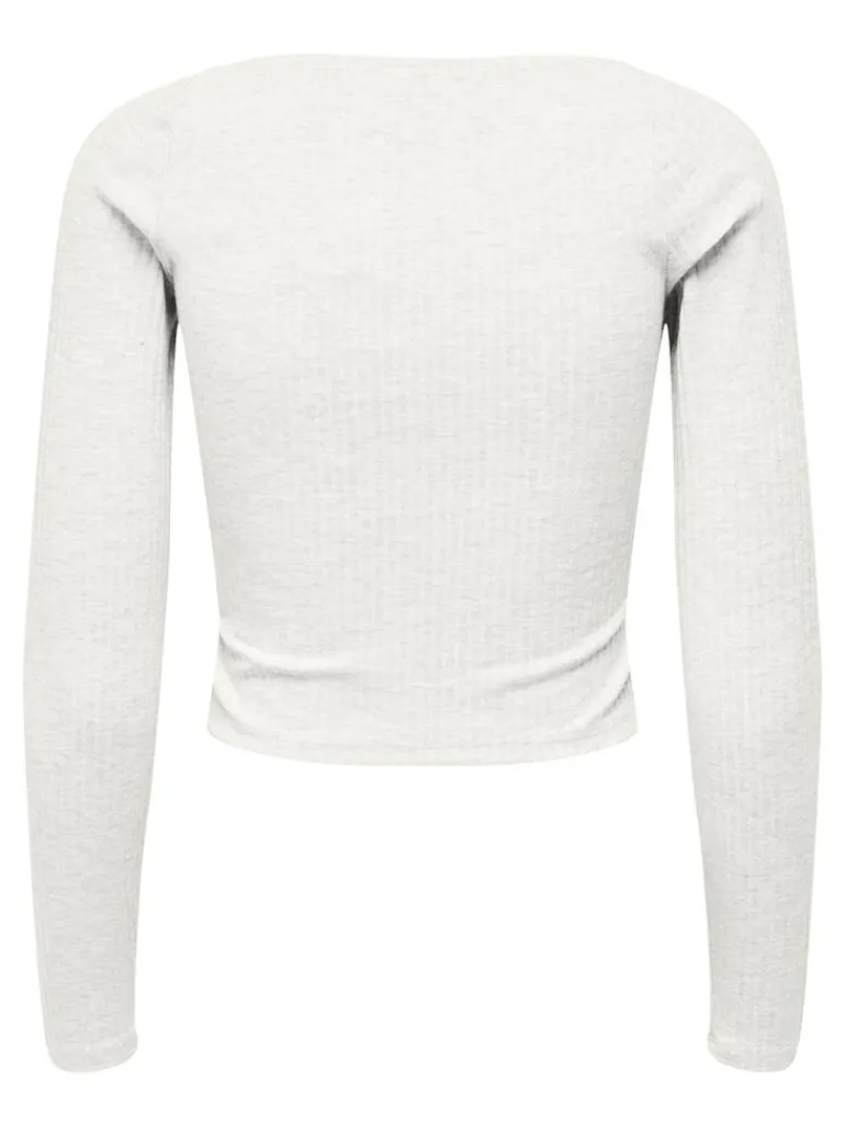 ONLNELLA L/S HEART CROPPED TOP JRS cloud dancer
