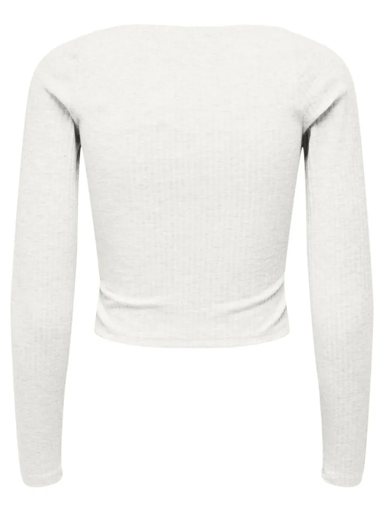 ONLNELLA L/S HEART CROPPED TOP JRS cloud dancer