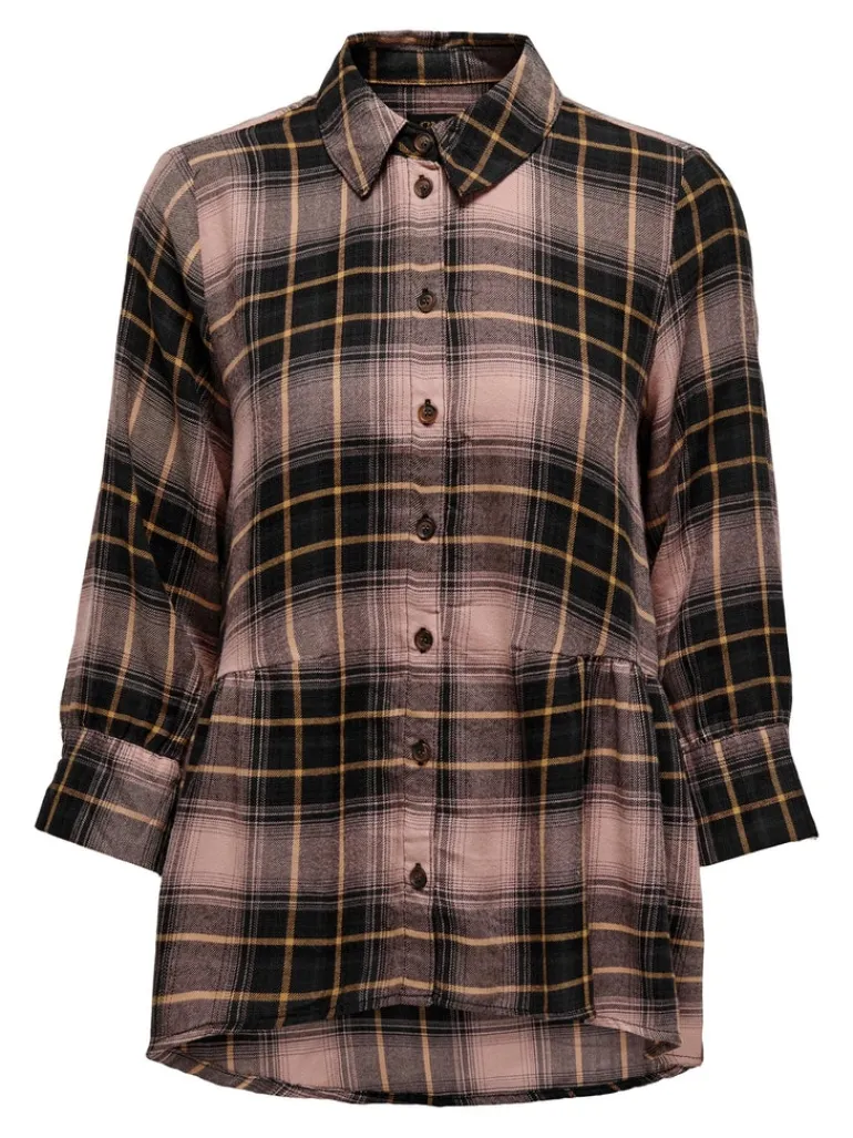 ONLNEW CANBERRA 3/4 CHECK SHIRT WVN CS black1