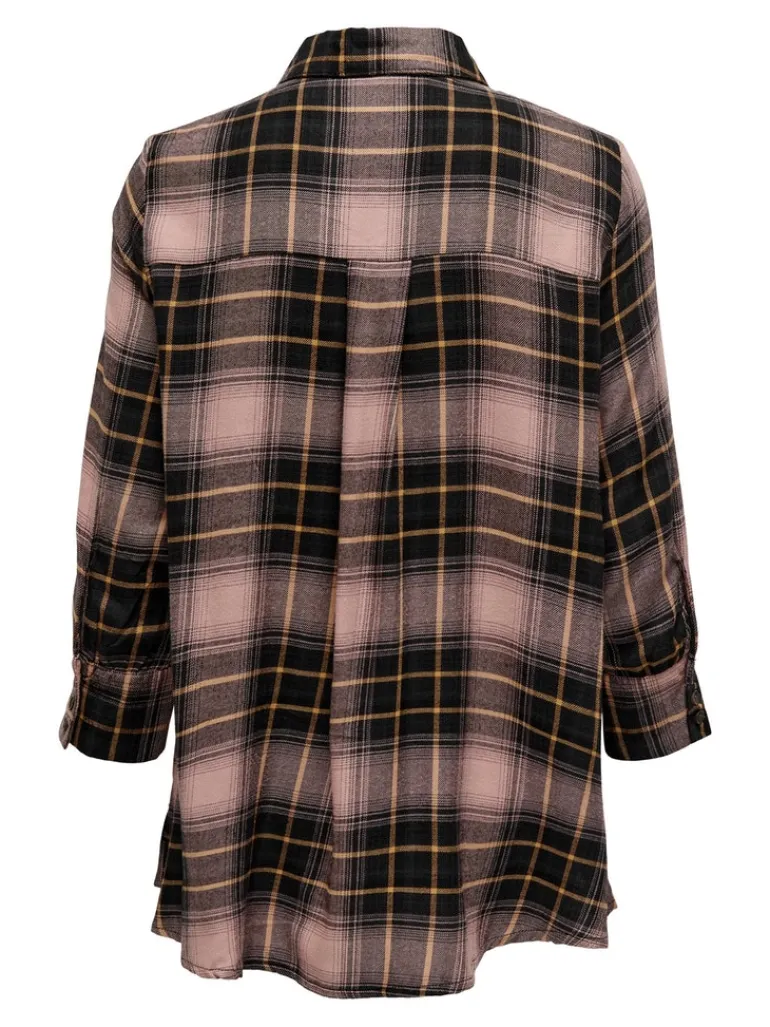 ONLNEW CANBERRA 3/4 CHECK SHIRT WVN CS black1