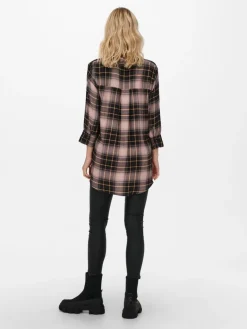 ONLNEW CANBERRA 3/4 CHECK SHIRT WVN CS black1
