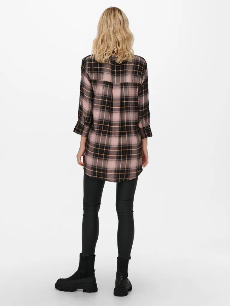 ONLNEW CANBERRA 3/4 CHECK SHIRT WVN CS black1