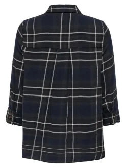 ONLNEW CANBERRA 3/4 CHECK SHIRT WVN CS night sky-creme check