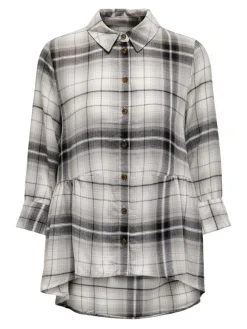 ONLNEW CANBERRA 3/4 CHECK SHIRT WVN CS black2