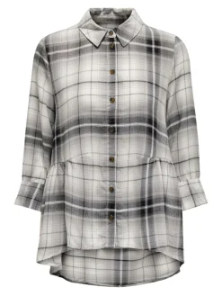ONLNEW CANBERRA 3/4 CHECK SHIRT WVN CS black2