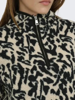 ONLNEW DALLAS L/S HIGHNECK ZIP SWT NOOS black
