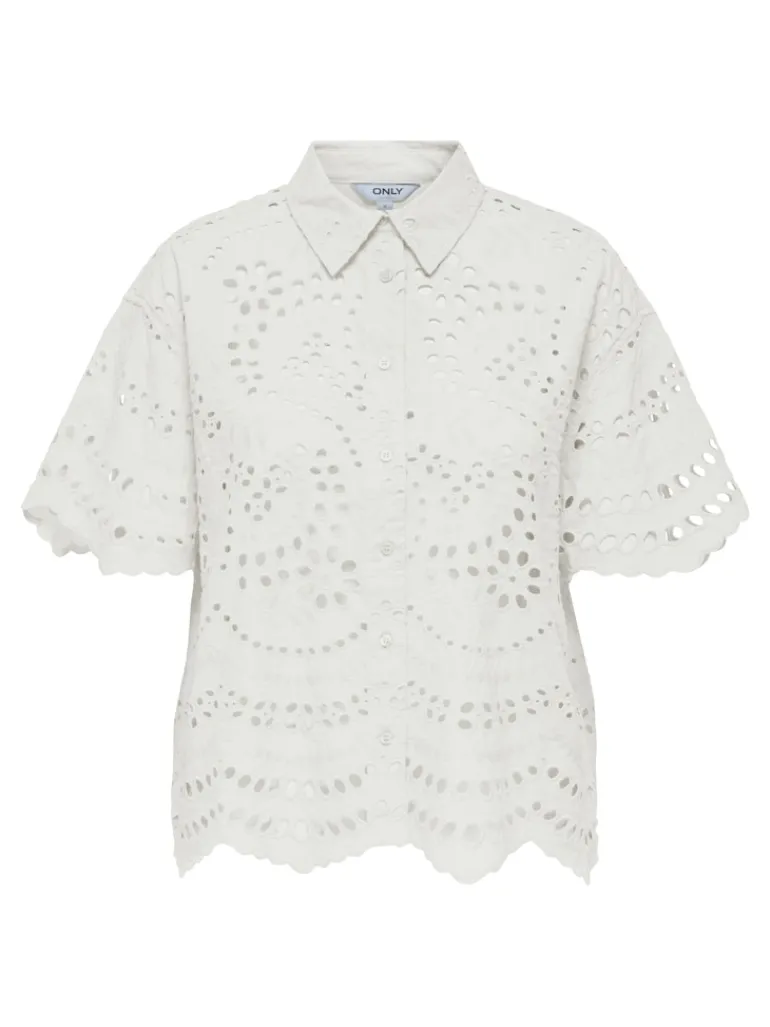 ONLNEW LALISA SS BOXY SHIRT WVN FR cloud dancer