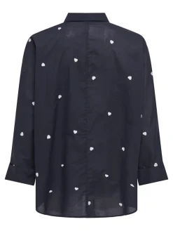 ONLNEW LINA GRACE LS EMB SHIRT NOOS WVN night sky