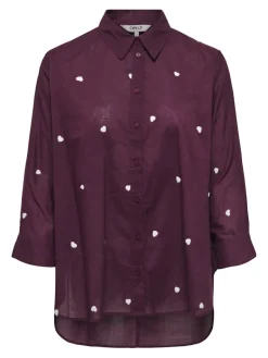 ONLNEW LINA GRACE LS EMB SHIRT NOOS WVN winetasting