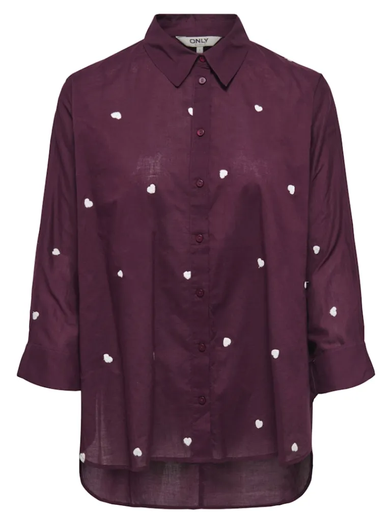 ONLNEW LINA GRACE LS EMB SHIRT NOOS WVN winetasting
