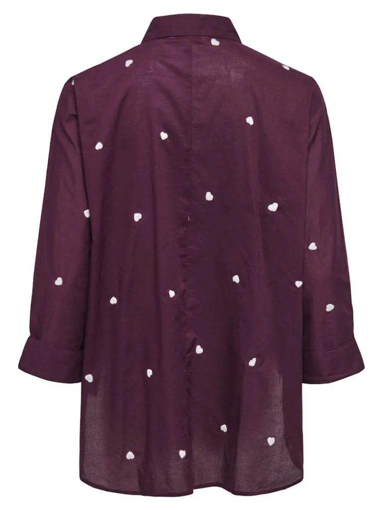 ONLNEW LINA GRACE LS EMB SHIRT NOOS WVN winetasting