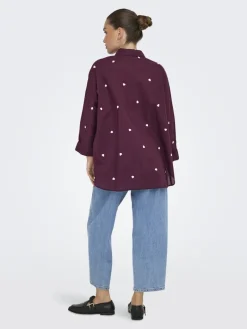 ONLNEW LINA GRACE LS EMB SHIRT NOOS WVN winetasting