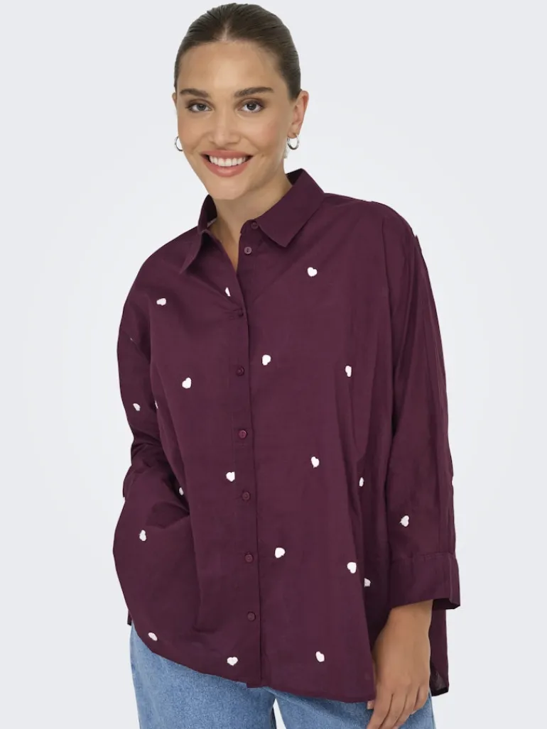 ONLNEW LINA GRACE LS EMB SHIRT NOOS WVN winetasting