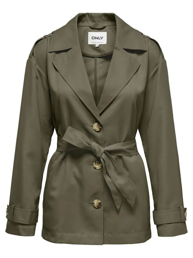 ONLNEWLINE SHORT TRENCHCOAT OTW ivy green