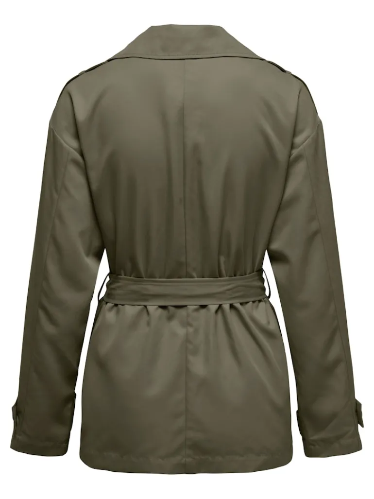 ONLNEWLINE SHORT TRENCHCOAT OTW ivy green