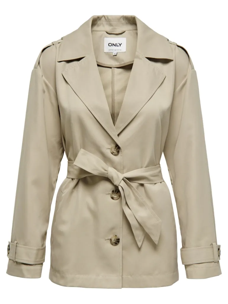 ONLNEWLINE SHORT TRENCHCOAT OTW humus