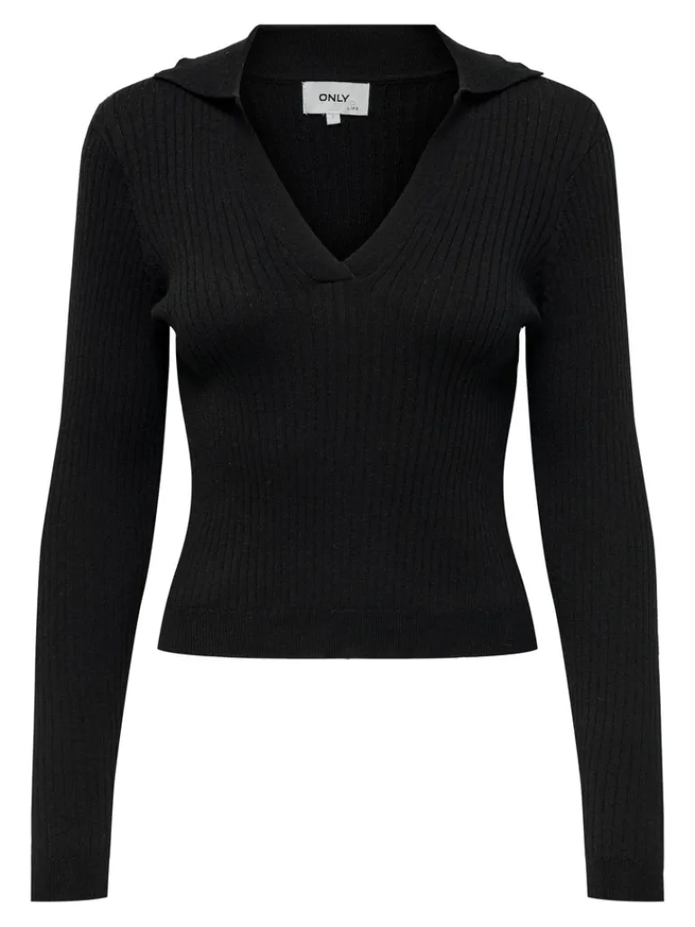 ONLNIMONE LS LIFE POLO PULLOVER CC KNT black