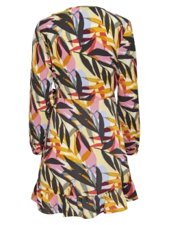 ONLNOVA LIFE L/S MERLE WRAP DRESS AOP tofu