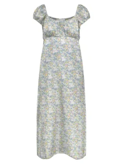 ONLNOVA LIFE S/S TEVA LONG DRESS AOP PTM coronet blue-ava blossom