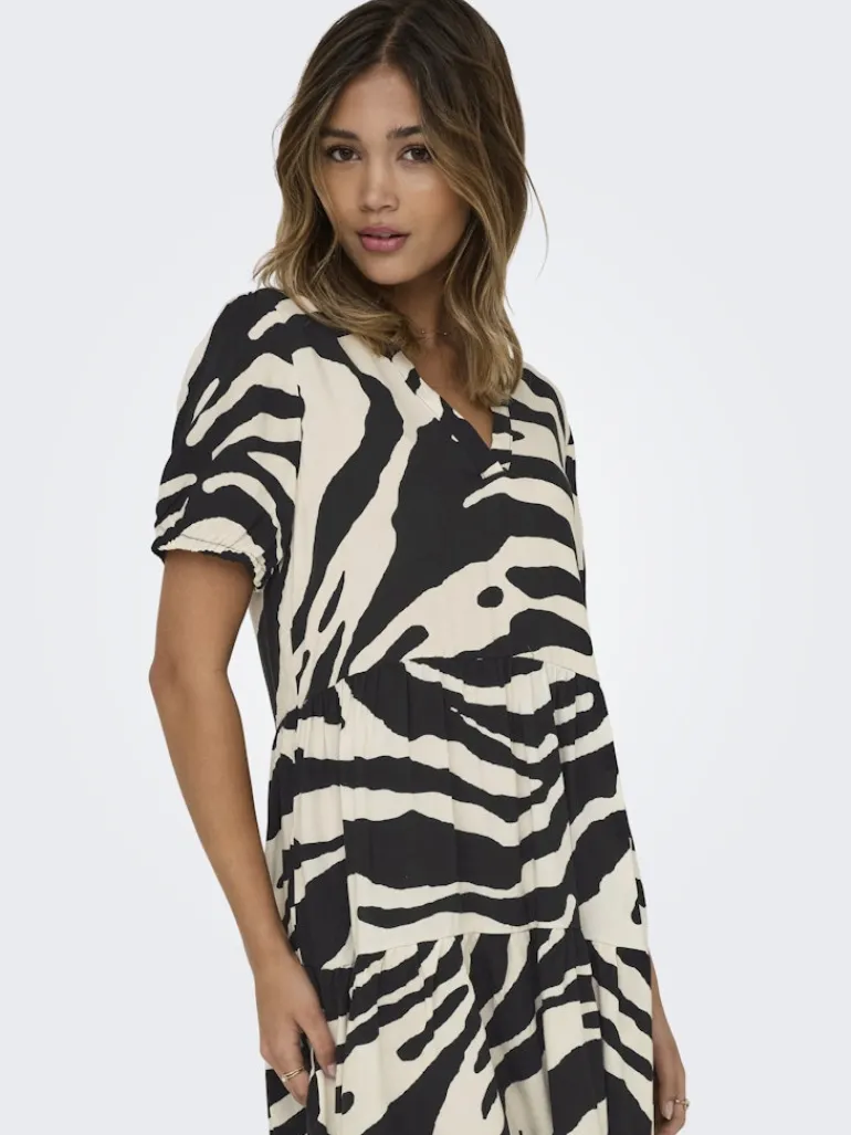 ONLNOVA LIFE VIS S/S THEA DRESS WVN black1
