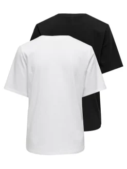 ONLONLY LIFE S/S TOP NOOS 2 PACK black