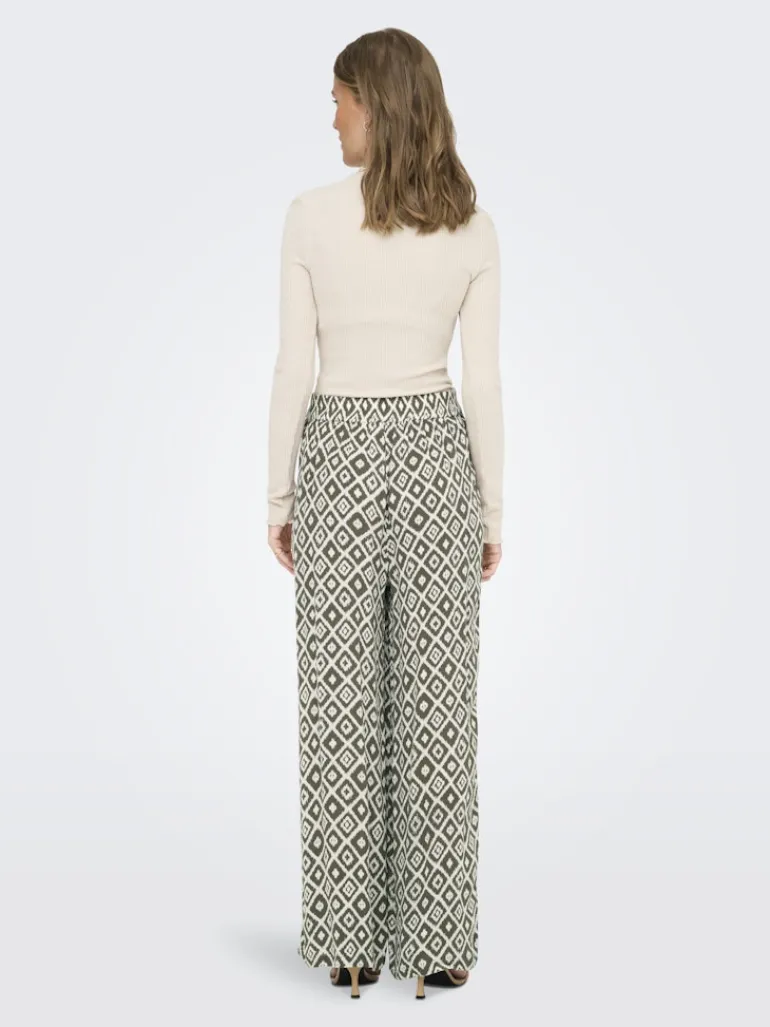 ONLPAKJA LIFE AOP BELT PANTS WVN NOOS balsam green