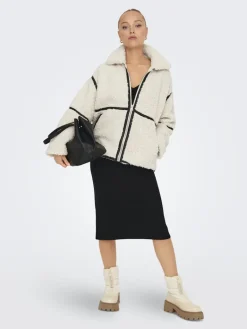 ONLPARIS TEDDY JACKET LIFE OTW CS white sand
