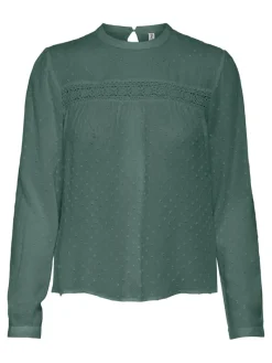 ONLPELIA LIFE LS DOT BLOUSE WVN CS balsam green