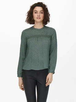 ONLPELIA LIFE LS DOT BLOUSE WVN CS balsam green