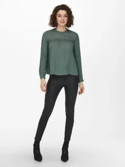 ONLPELIA LIFE LS DOT BLOUSE WVN CS balsam green