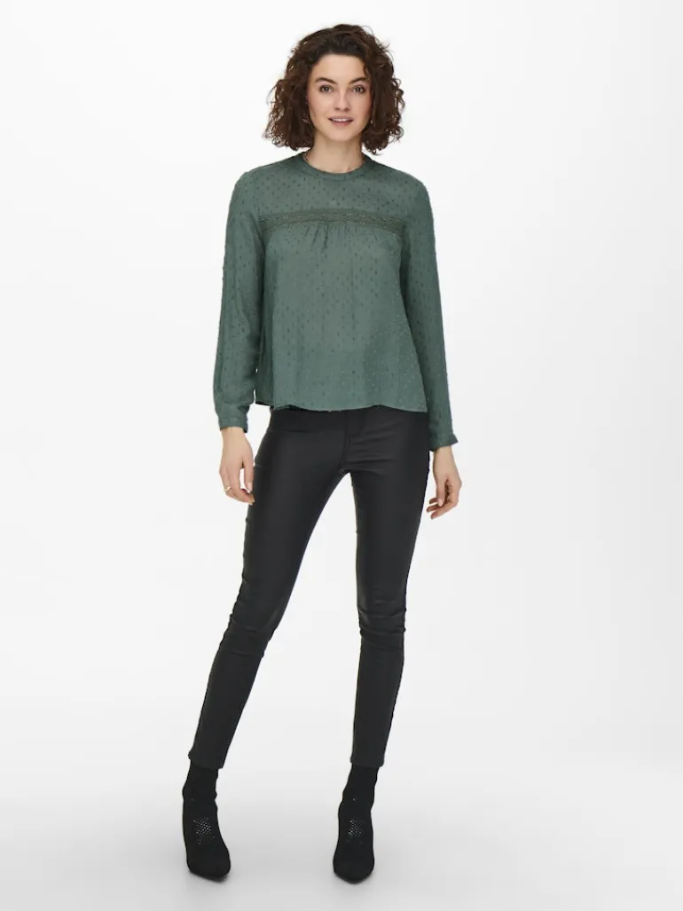 ONLPELIA LIFE LS DOT BLOUSE WVN CS balsam green
