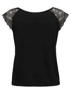 ONLPETRA S/S LACE MIX TOP JRS black