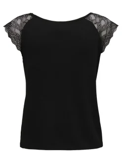 ONLPETRA S/S LACE MIX TOP JRS black