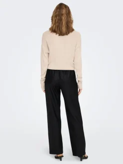 ONLPOPSTAR LIFE MW WIDE COATED PNT NOOS black