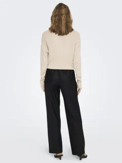 ONLPOPSTAR LIFE MW WIDE COATED PNT NOOS black