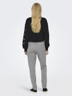ONLPOPTRASH-ELISE EASY MELANGE PANT NOOS light grey melange