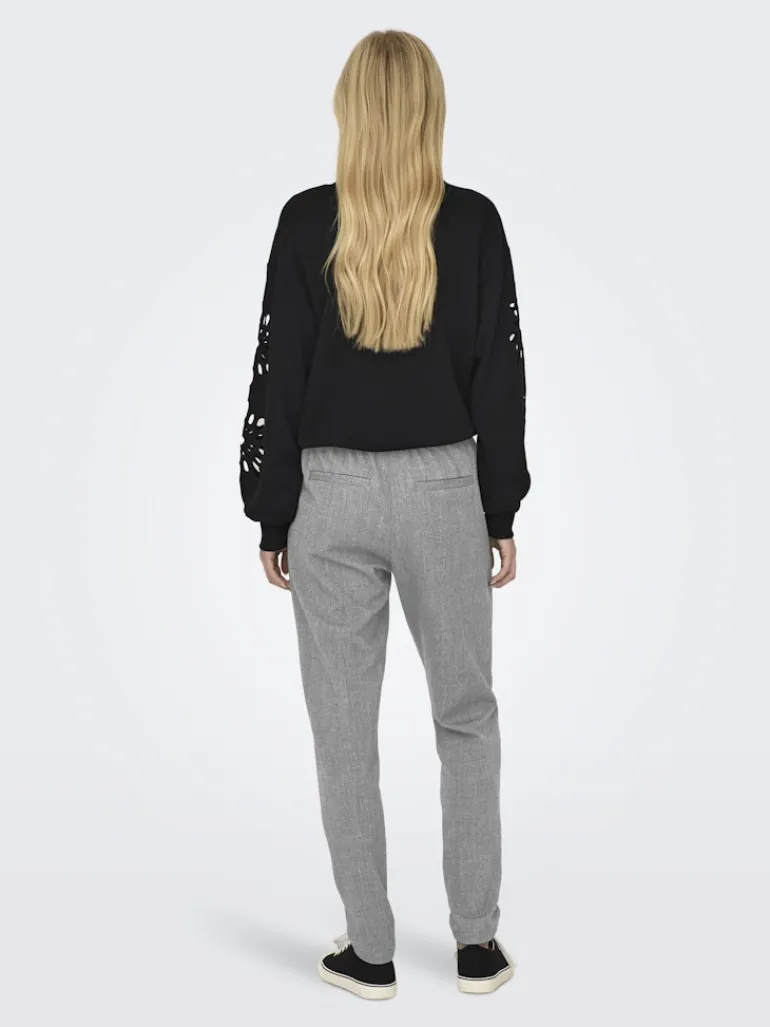 ONLPOPTRASH-ELISE EASY MELANGE PANT NOOS light grey melange