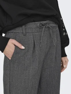 ONLPOPTRASH-ELISE EASY MELANGE PANT NOOS dark grey melange
