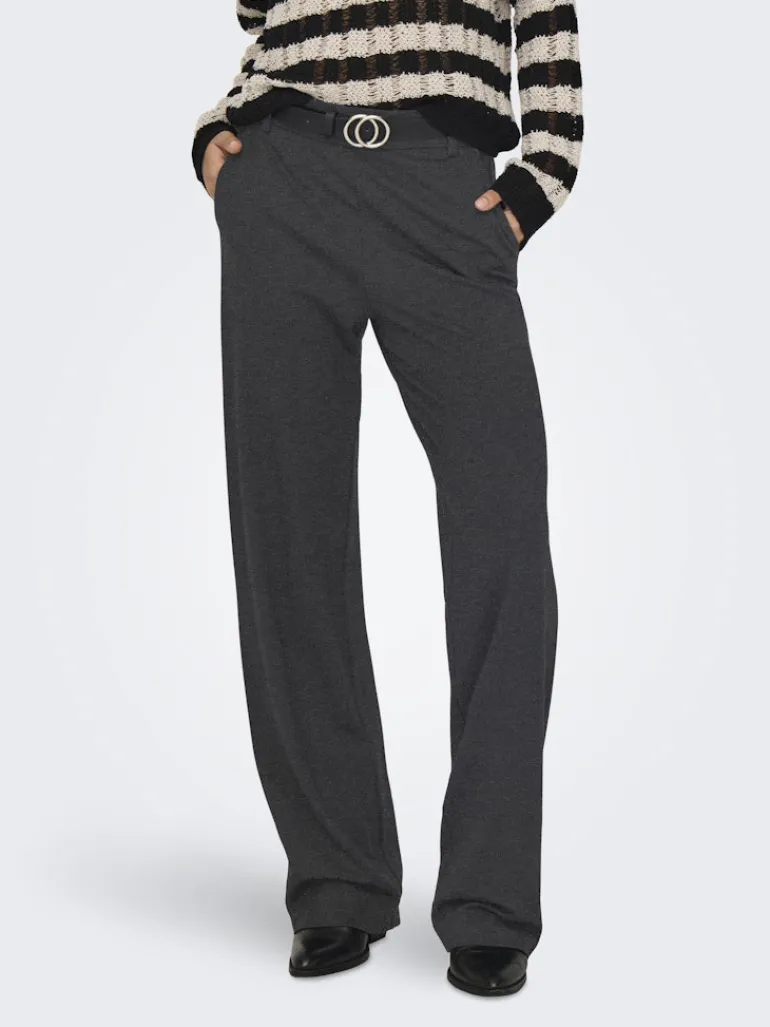 ONLPOPTRASH MW STRAIGHT PNT NOOS dark grey melange
