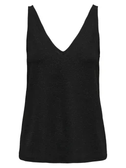 ONLQUEEN S/L V-NECK GLITTER TOP JRS black2