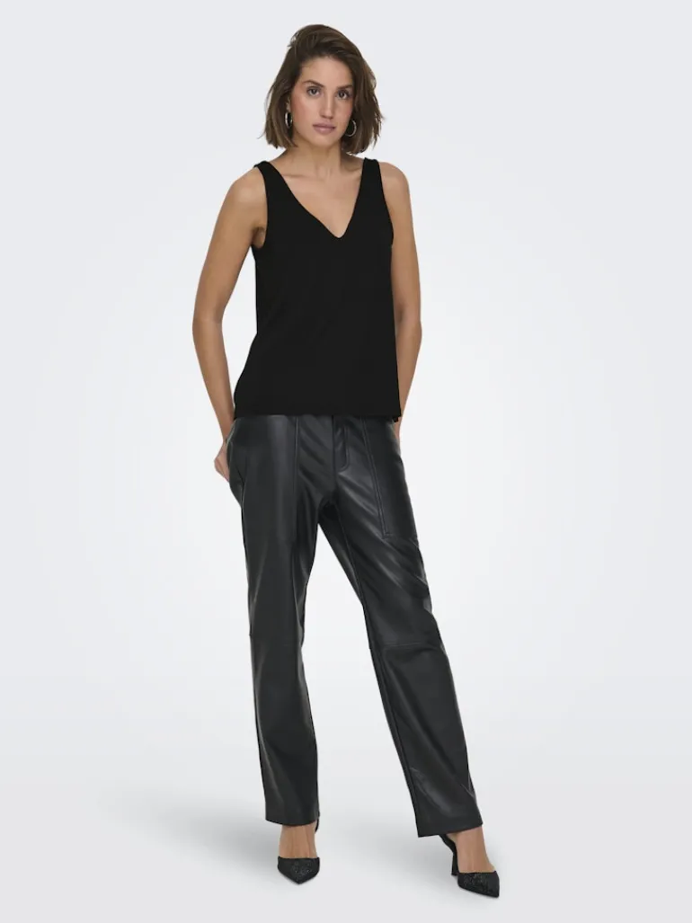 ONLQUEEN S/L V-NECK GLITTER TOP JRS black2