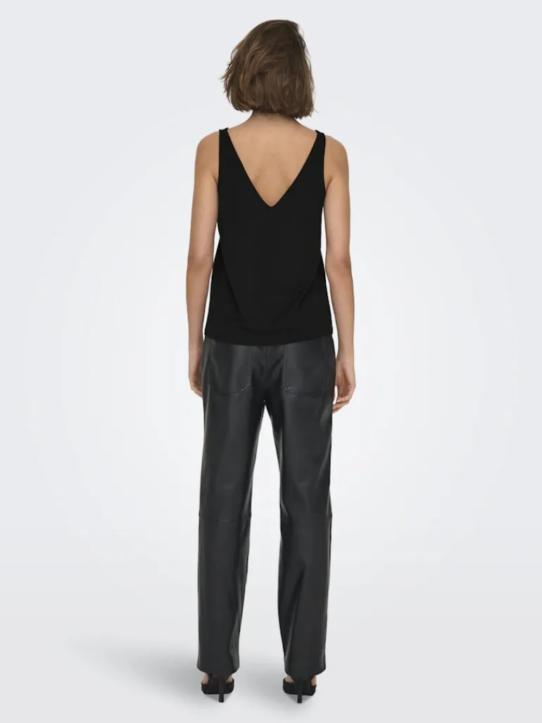 ONLQUEEN S/L V-NECK GLITTER TOP JRS black2