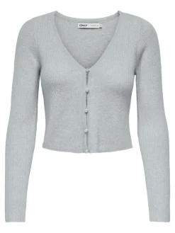 ONLRICA LIFE LS VNECK PEARL CARDIGAN KNT blue fog