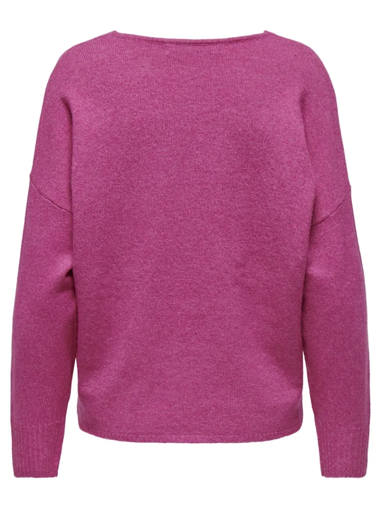 ONLRICA L/S V-NECK PULLO KNT NOOS raspberry rose